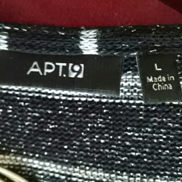 5/$25 APT. 9 black & silver striped sweater, size L - Picture 3 of 5